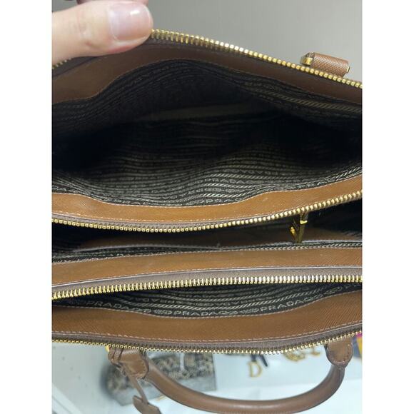 Prada Brown Saffiano Lux Leather Tote Bag - Picture 6 of 6